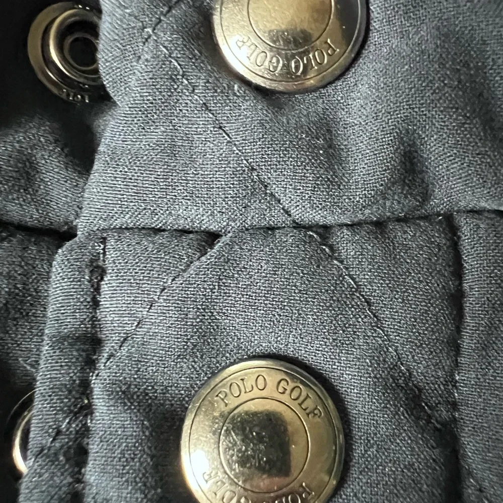 POLO GOLF RALPH LAUREN Classic Diamond Quilted Vest Navy Blue Seersucker Lining - Picture 8 of 11